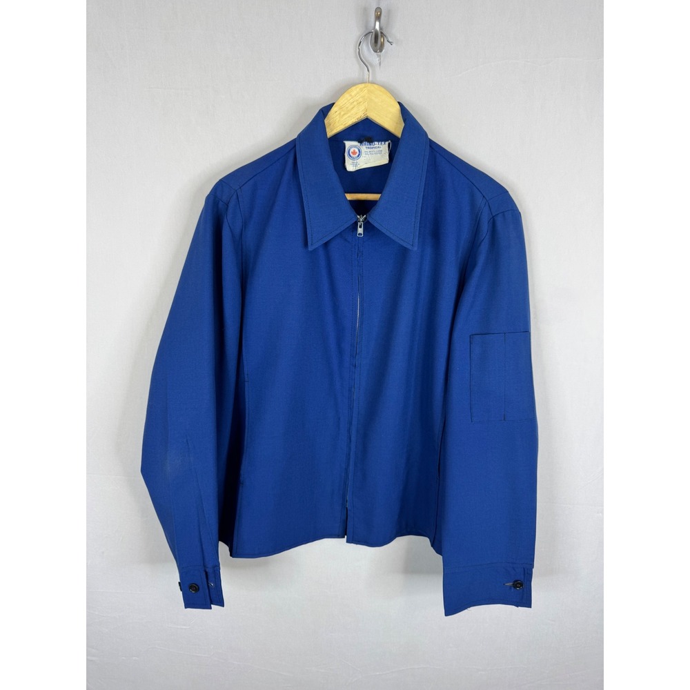 Vintage Sainthill Levine Rhino-Tex Tropical Wool‎ Blend Zip Jacket Men L Canada